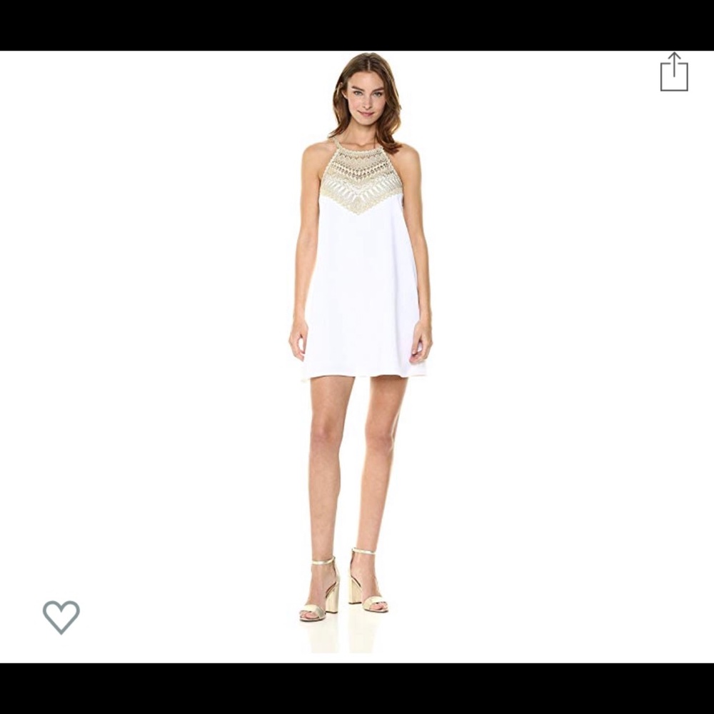 Lily Pulitzer White and Gold Dress